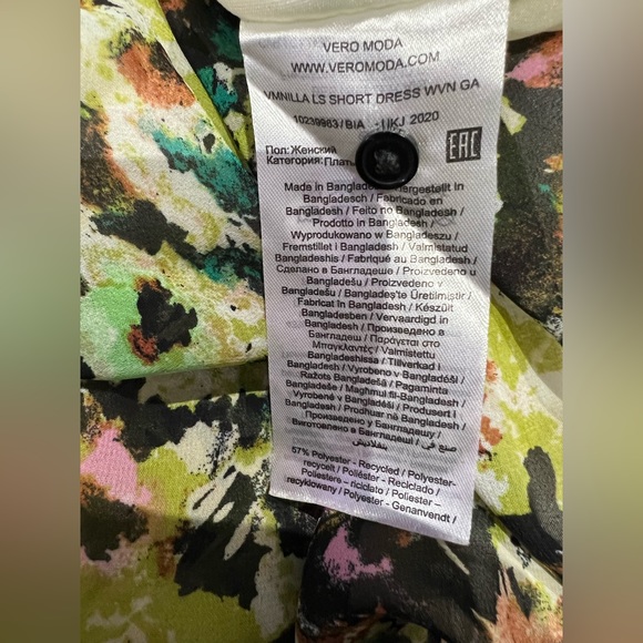 Womens Vero Moda mini skater floral dress sz L - Picture 12 of 12